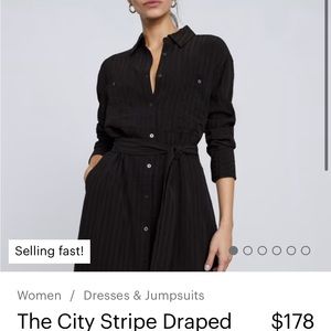 Everlane "The City" striped dress in black size medium NWOT. Sold out, get here!